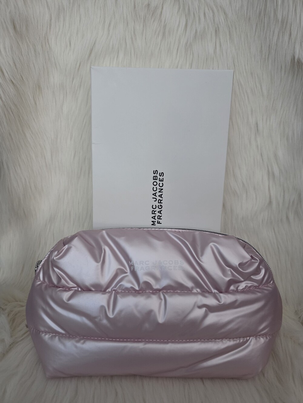 Marc Jacobs Shiny Light Pink Puffer Cosmetic Case